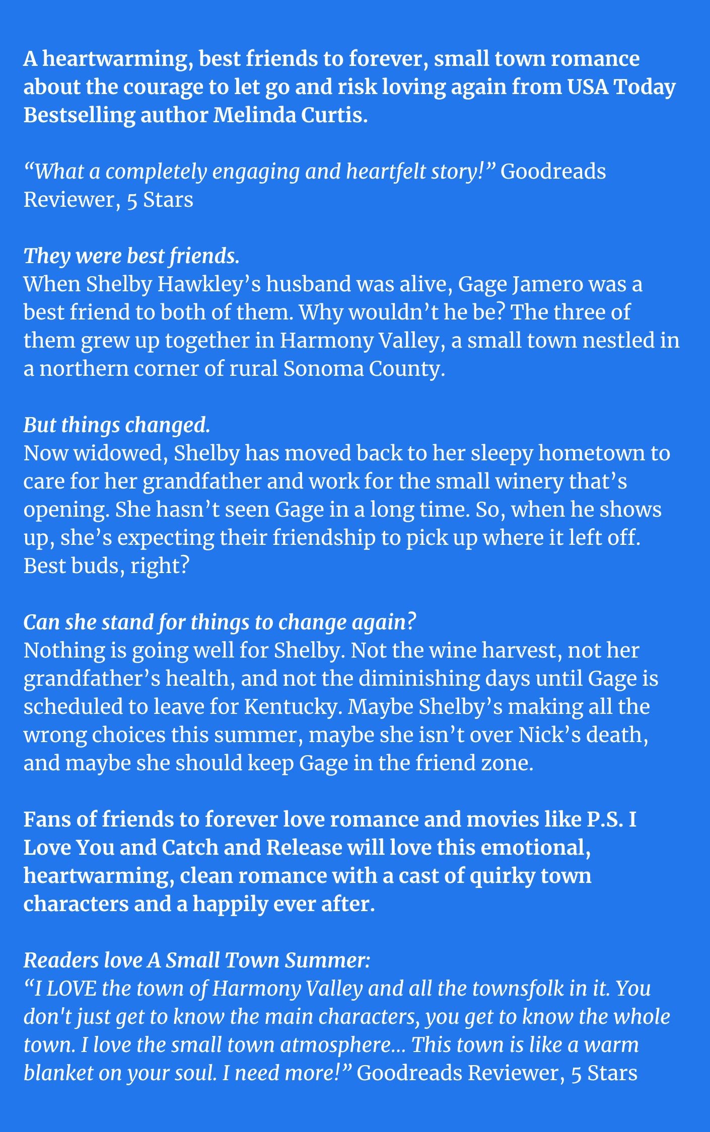 A Small Town Summer - Love in Harmony Valley, Book 4