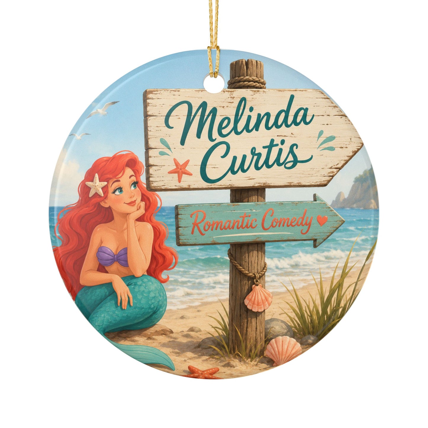 Mermaid Bay Cafe Ceramic Ornament