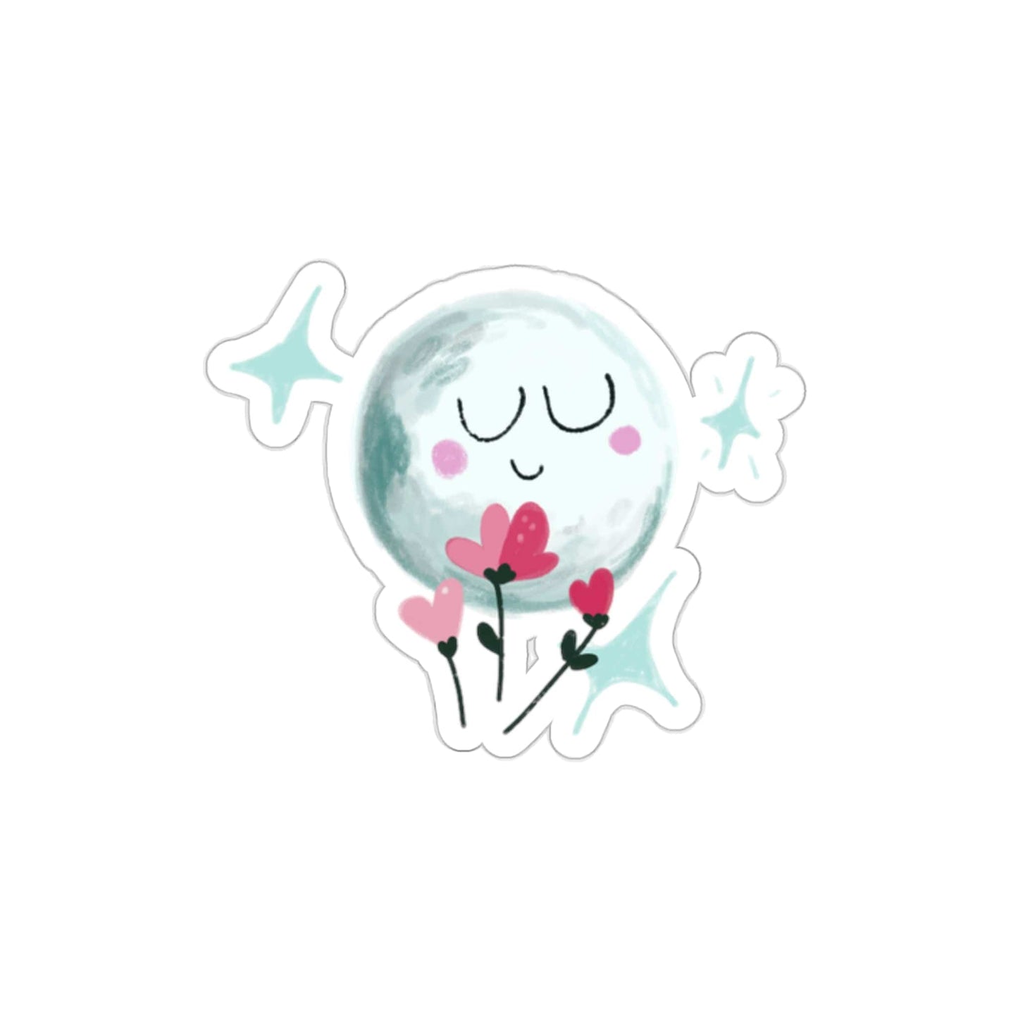 Sparkle Moon Kiss-Cut Stickers